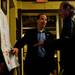WISD Superintendent Scott Menzel looks over charts of poll numbers at the Tower Inn Cafe in Ypsilanti on Tuesday. Daniel Brenner I AnnArbor.com